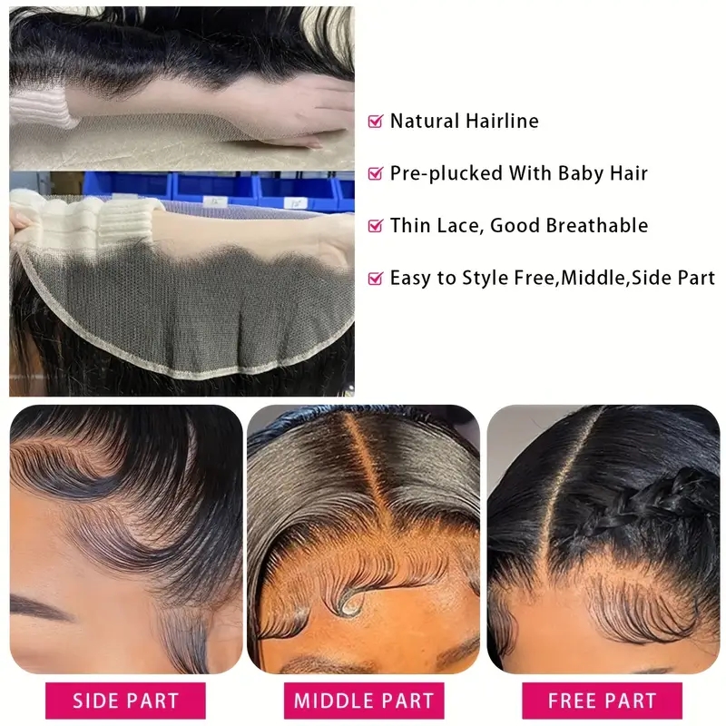 Free shipping Straight 4x4 5x5 6x6 Closure Transparent 13x4 13x6 Lace Human Hair to Ear Frontal Extensions