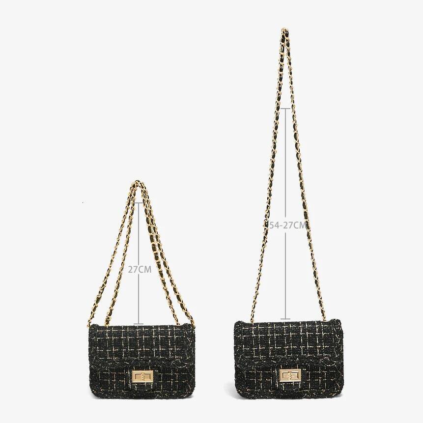DHGM DHGM FOXER Fabric Women Chain Shoulder Small Flap 2025 Summer PU Female Fashion Crossbody Bag Purse Gift for Wife,Girlfriend