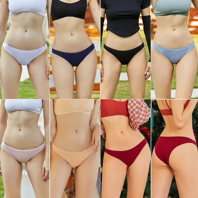 FINETOO 5PCSSet MXXL Pantie Cotton Lingerie Woman Underwear Sexy Femme Girls Underpant Panty 7 Solid Colors 250609