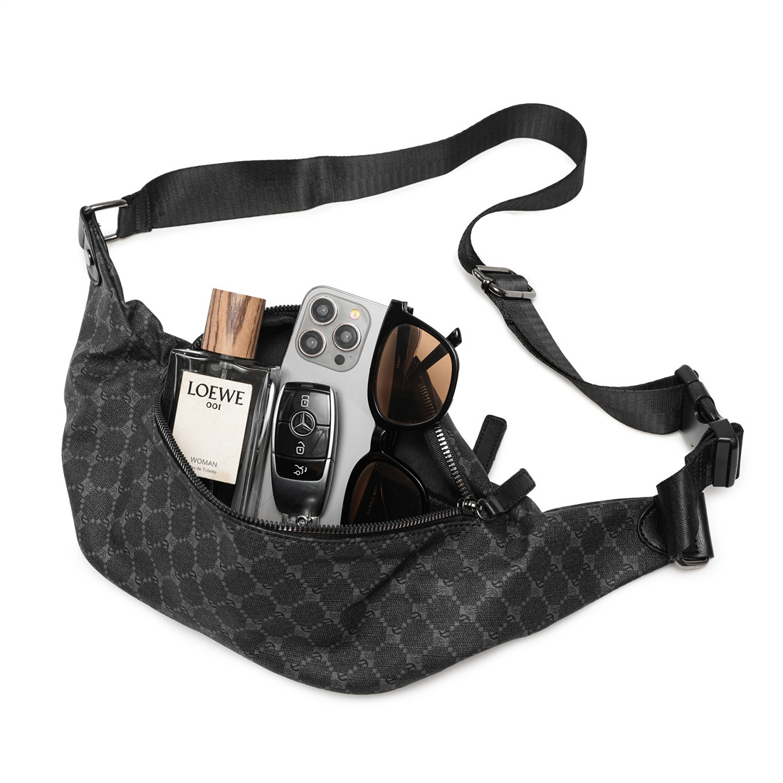 Free shipping designer cross body for Men Small chest bag simple horizontal style small waist bag street versatile cross body bag