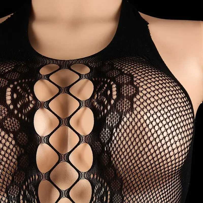 Women Sexy Mesh Fishnet Bodystockings Erotic Lingerie Plus Perspective Crotchless Teddies Bodysuits Female Sexy Underwear W250724