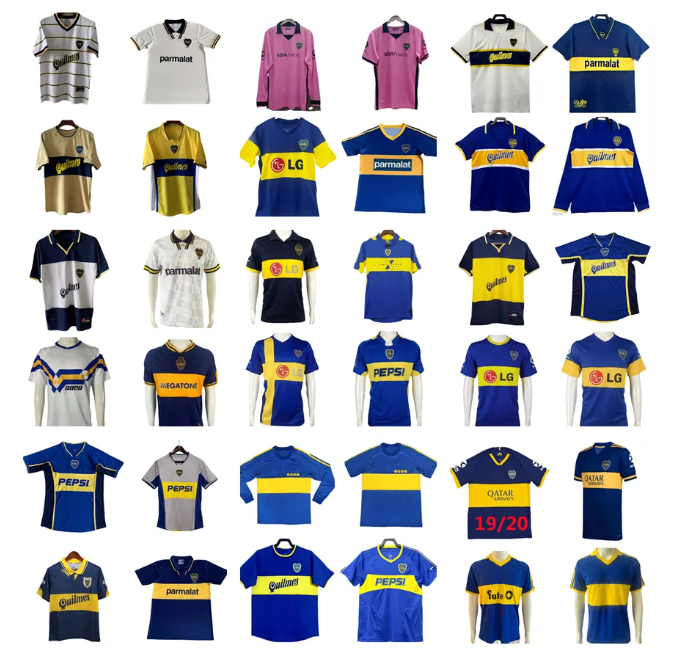 2003 2004 RETRO BOCA JUNIORS SOCCER JERSEY 03 04 FOOTBALL SHIRT home classic MARADONA TEVEZ Vintage CAGANA Camiseta de futbol long sleeve