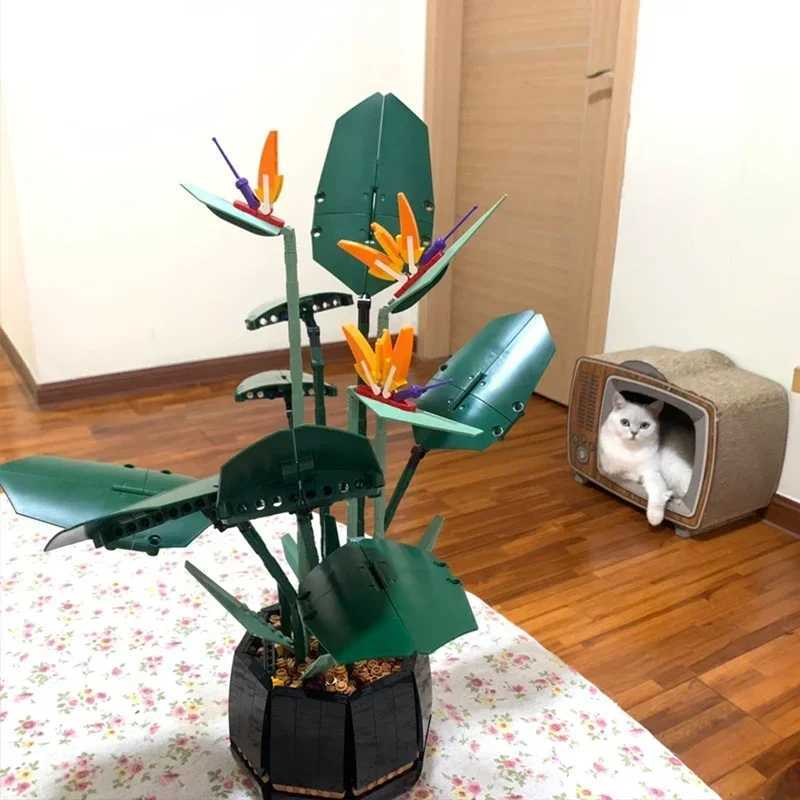 1173PCS 10289 Bird Paradise Bouquet Rose Building Block Bricks Toys for Children DIY Potted Holiday Girlfriend Birthday Gift L250616