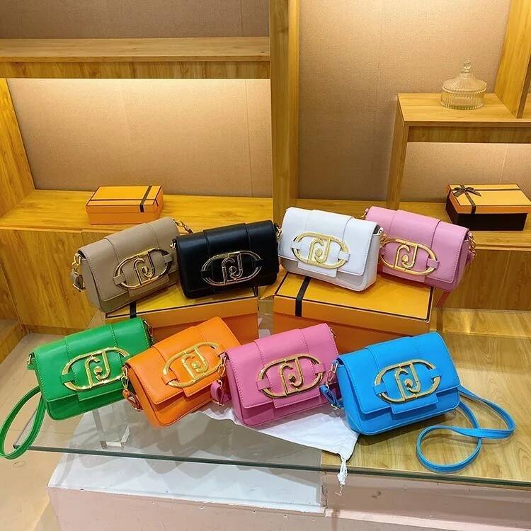 DHSM Designer Handbags For Women Leather Metal Buckle Flap Square Shoulder Fashion 2024 Ladies Messenger Bags Females Casual