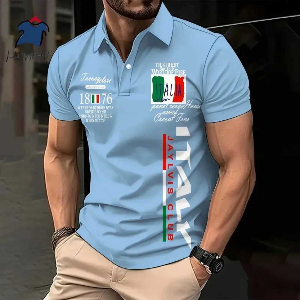 Summer New Fashion Mens Polo Shirt 3D Printed Italy Graphic Short Sleeve Casual Button-Down Tops Oversized Male Golf T-Shirt X250620