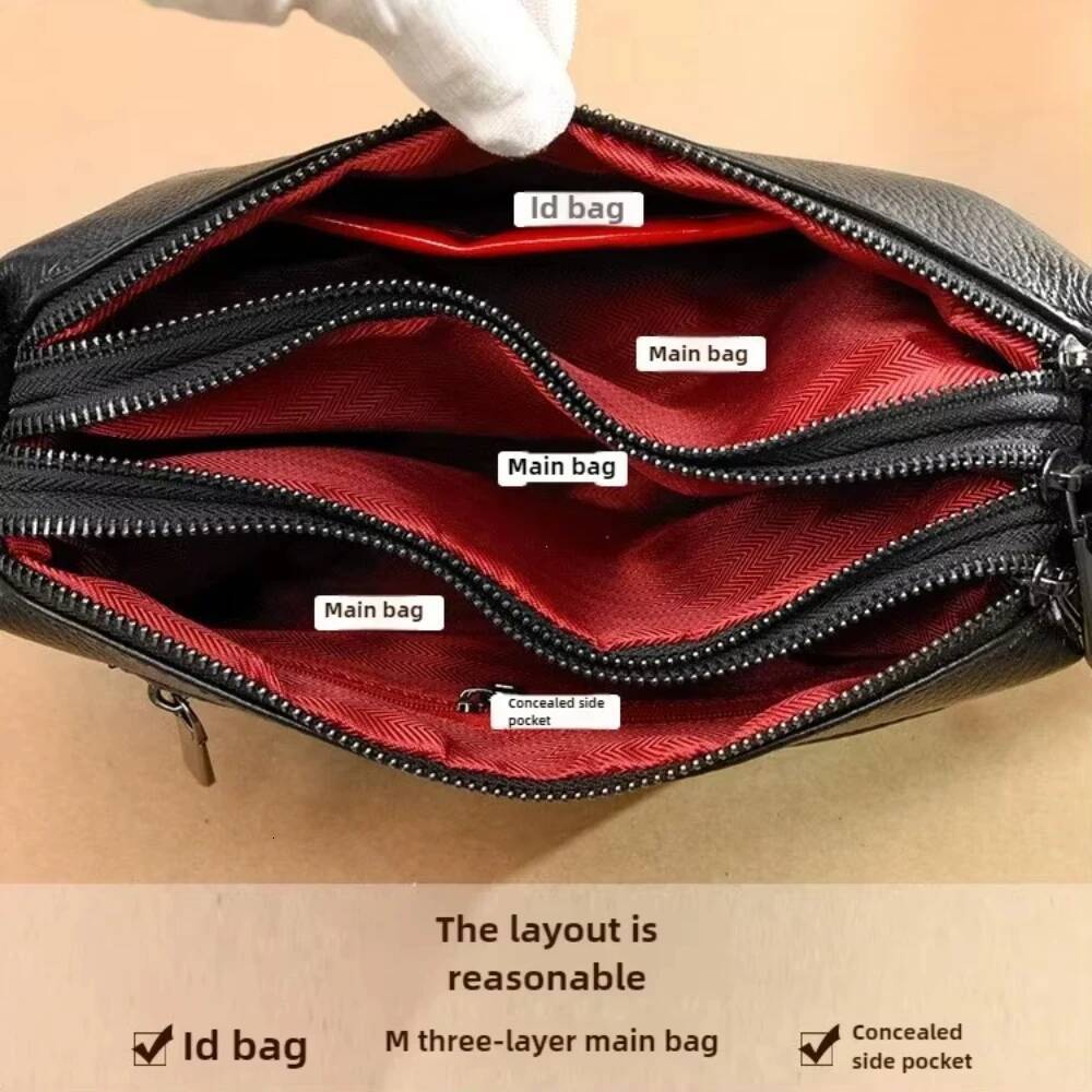 DHSM New Fashion Women Genuine Leather Handbags Women's Designer Female Shoulder Bags Brand Cowhide Ladies Messenger Bag