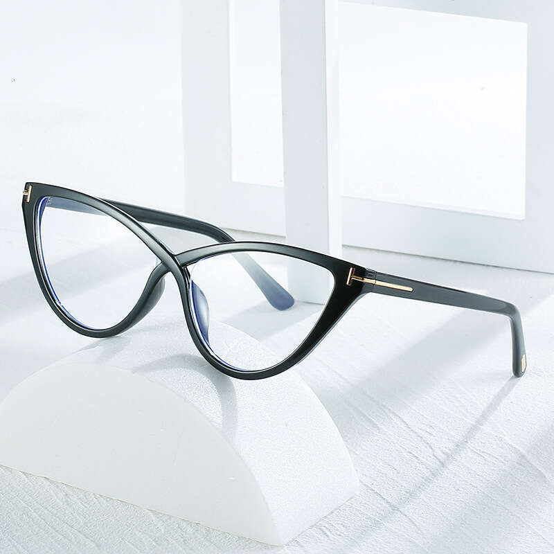 2023 New Fashion Personality Cat Eye Non-Polarized Trendy T-Shaped Anti-Blue Light Protective Glasses for Women