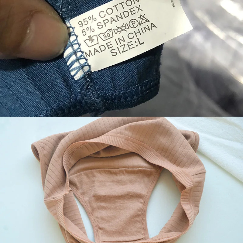 Womens High Waist Cotton Underwear Panties Striped Knitted Soft Breathable Underpants Intimate Lingerie Female Briefs Woman 250609