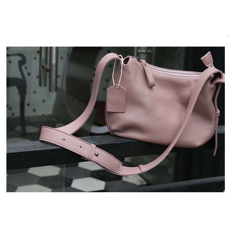 Soft Wide Strap Crossbody Women 2024 New Designer Handbag Purses Real Leather Single Shoulder Messenger Fashion Bag