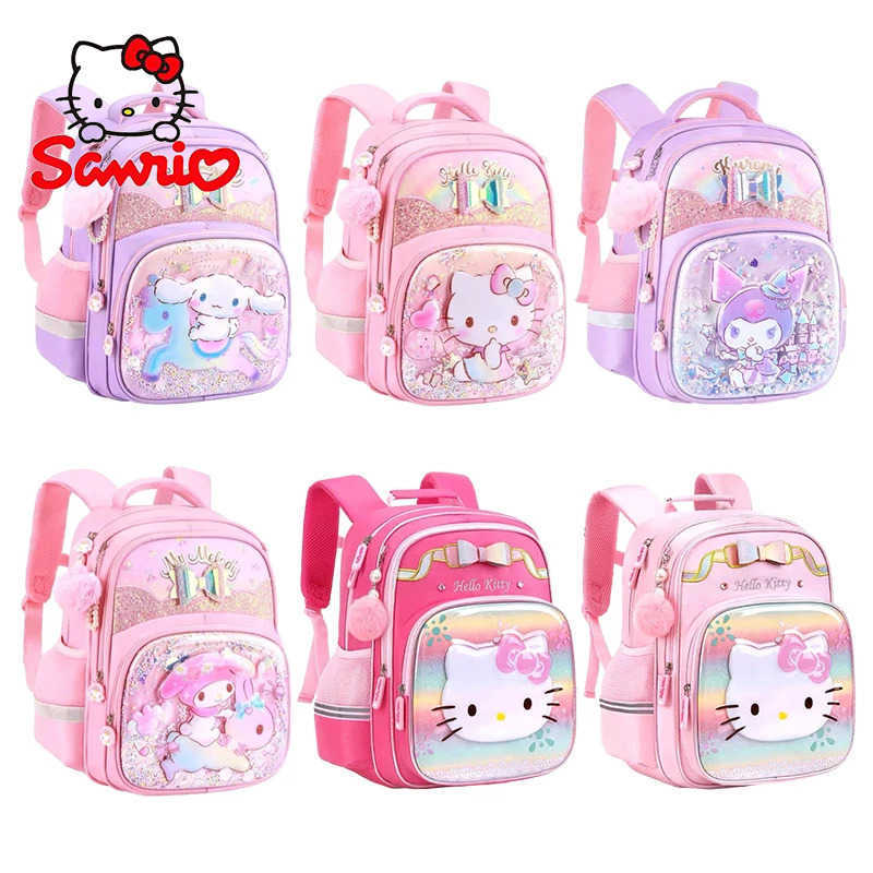 Sanrioed Cinnamoroll Kuromi My Melody Hello Kitty Anime Backpack Cute Schoolbags Cartoon Shoulder Bag Birthday Gift for Friend w250624