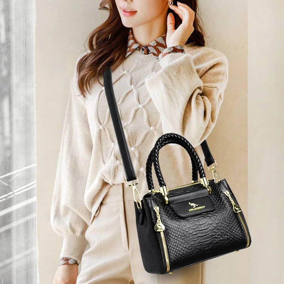 DHGM Fashion Crossbody for Designer Ladies Purses and Handbags High-quality Soft Leather Women Shoulder Messenger Bags Sac