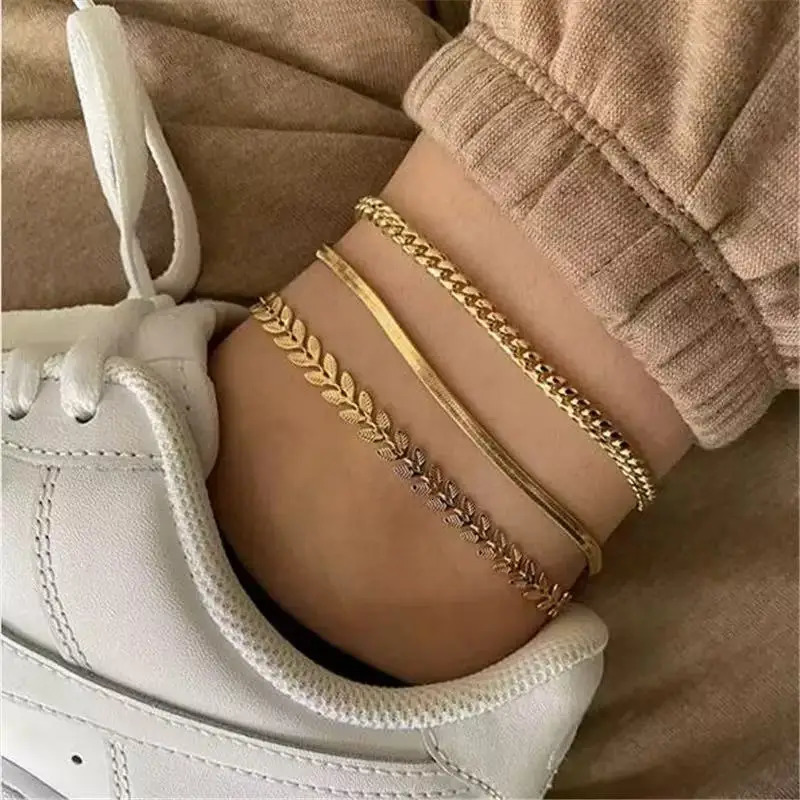Summer Beach Exquisite 3 layer Chain Anklet Suitable For Friends The Gift 250606