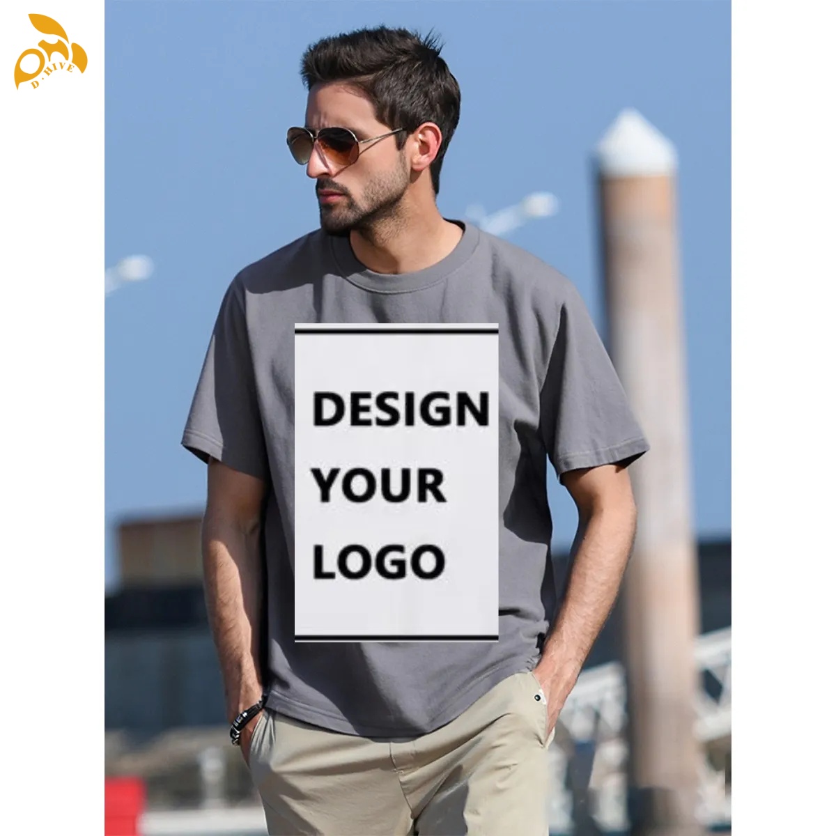 free shipping of customized American men's T-shirt 180GSM with exquisite patterns from US