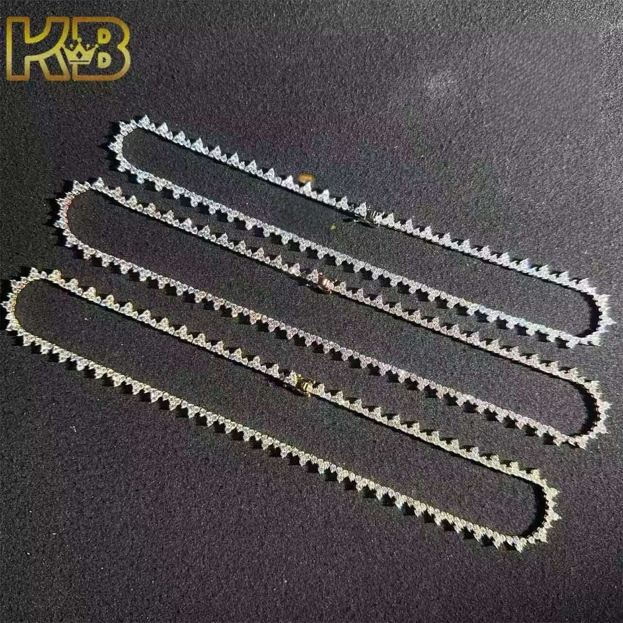Hip Hop 925 Sterling Silver Trends Diamond Fashion Iced Out Hiphop Necklace Tennis Chain Vvs Moissanite