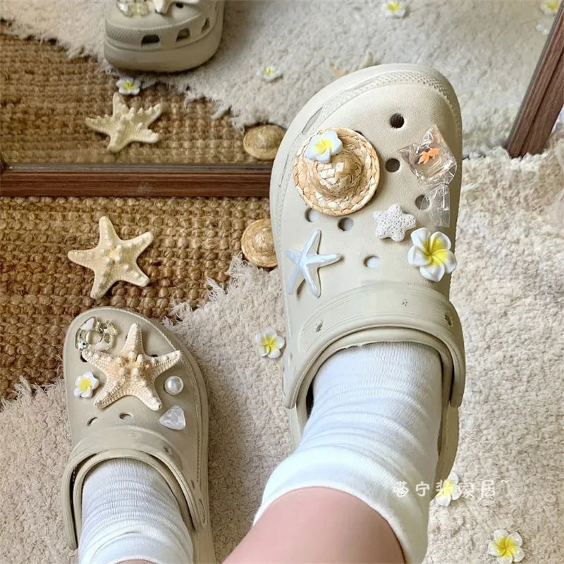 Summer Island Egg Blossoms Set Funny Footwear Decoration DIY Beautiful Charms Colorful Adornment for Clogs Sandals 250617