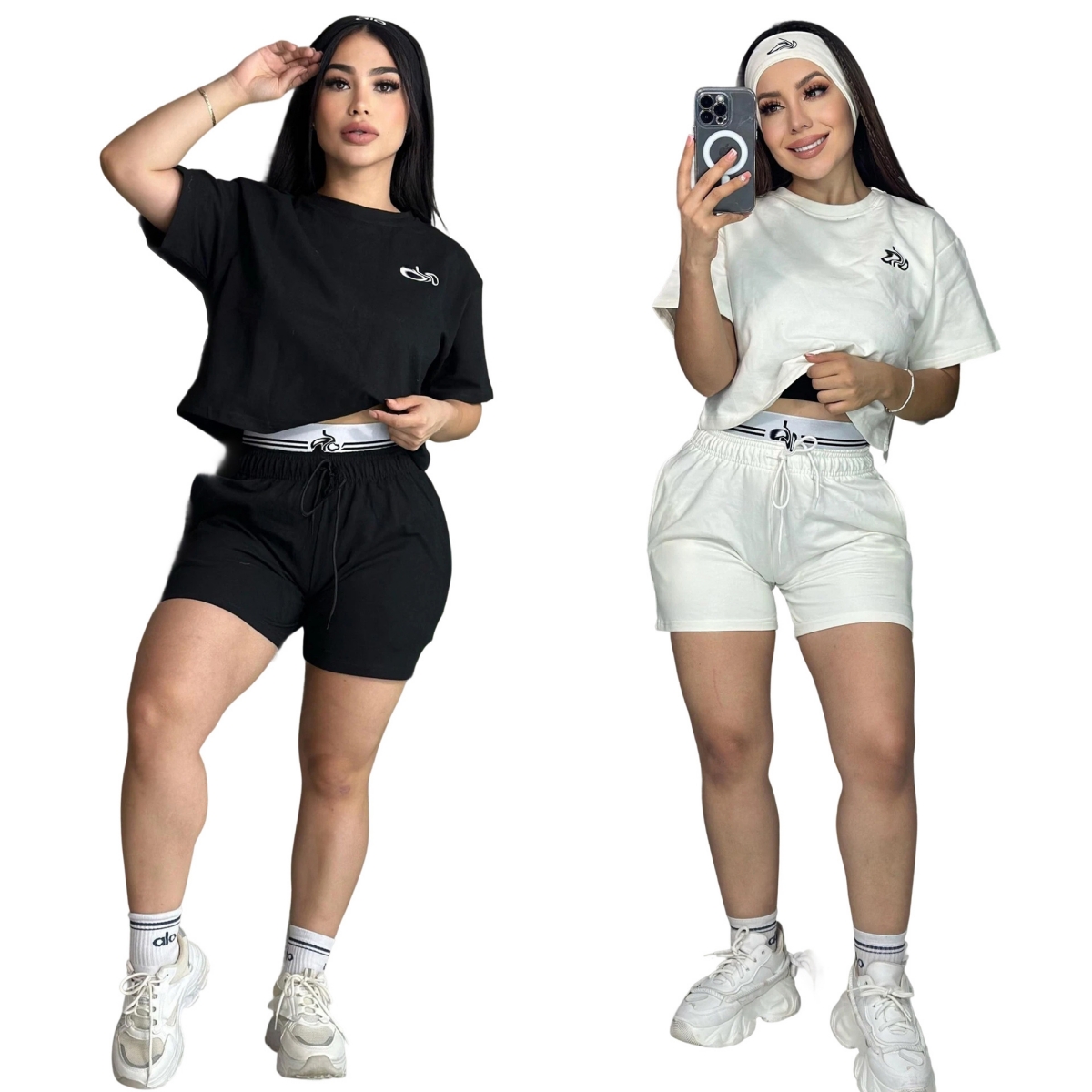 2025 Embroidery Tracksuits Summer Outfits Women Loose T-shirt and Hot Pants Set Free Ship