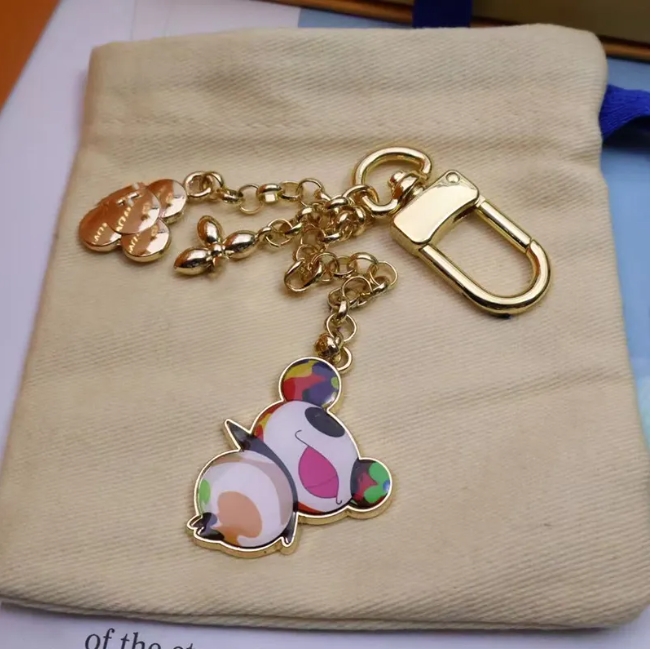 Luxurys keychain designer keychain Panda pendant gold chain Women Buckle jewelry Keyring Bags Pendant couple charm Car Key