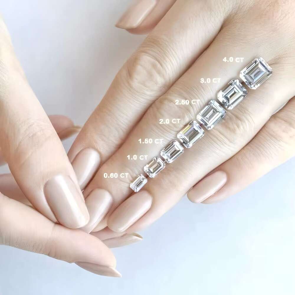 Wholesale 1ct to 5ct Lab Created VS HPHT CVD Lab Grown Diamonds IGI GIA Certified Emerald Cut Jewelry for use in Jewelry Making