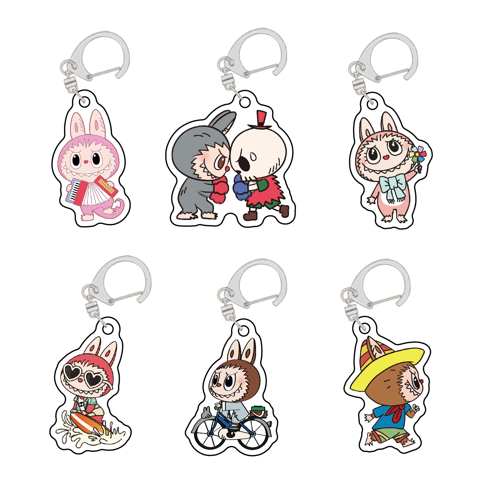 Cute Free Delivery Designer Keychain Labubu Little Sheep Keychain Acrylic Pendant Backpack Decoration HD Transparent Keychain Customization