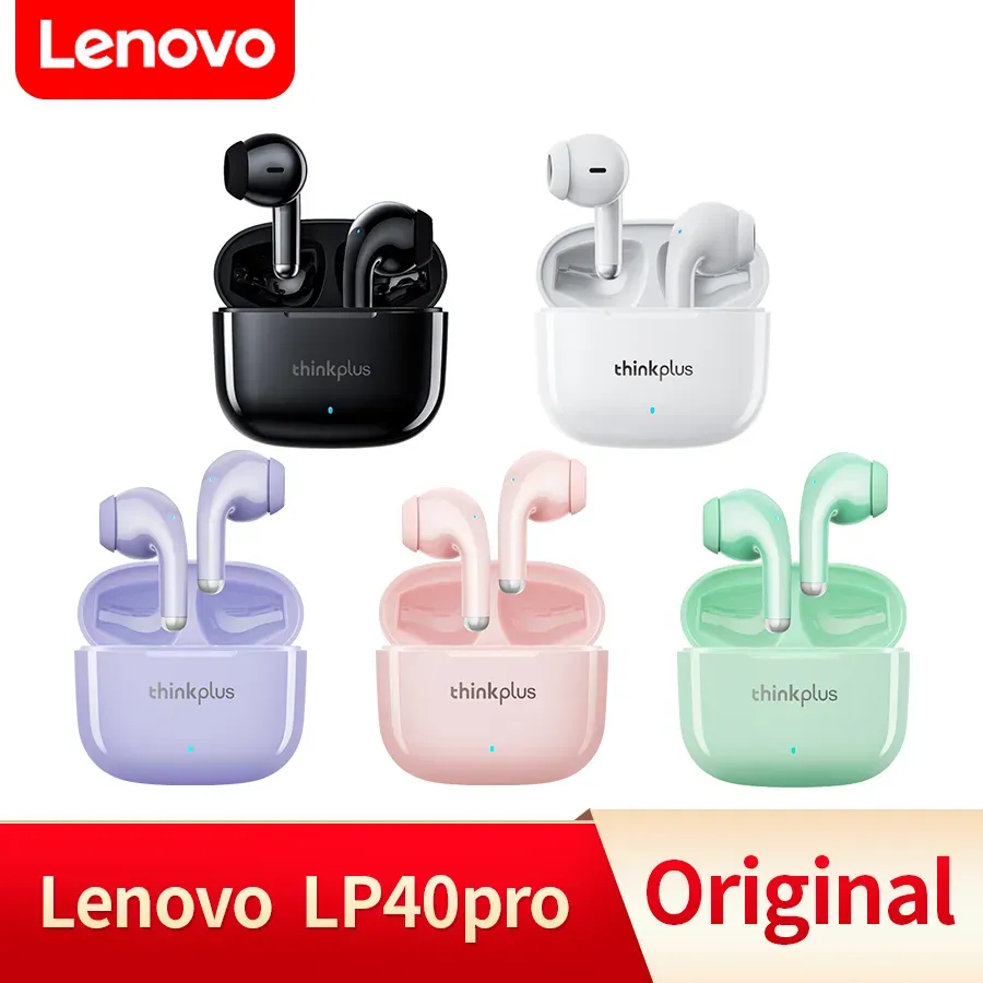 Lenovo TWS Headphones Sport Earphones Wireless Bluetooth Noise Reduction Touch Control HD Call With Mic LP40 Pro