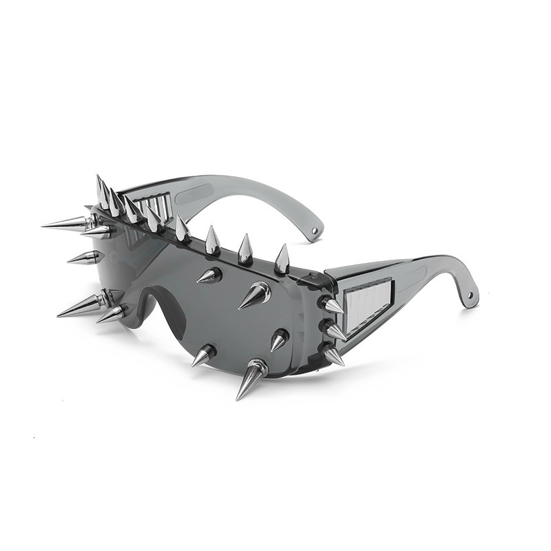 2025 Premium Luxury Cyberpunk Demonic Horns Party Sunglasses Whimsical Techno Chrome Frame UV400 for Street Snap & Fashion Week Statement Eyewear