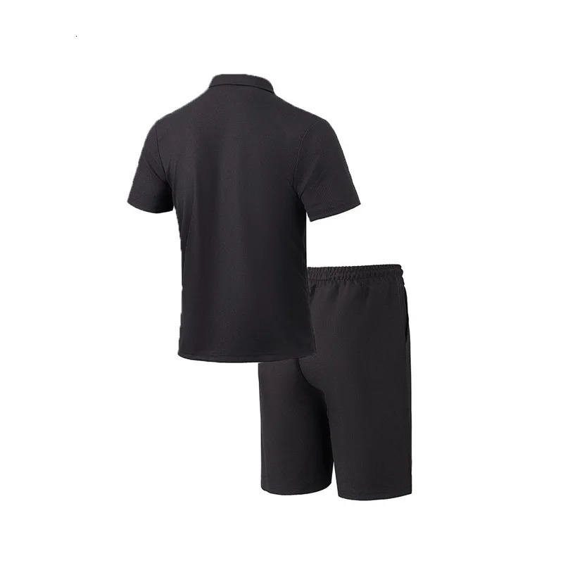 Casual Men s Summer Set Stylish Short Sleeve Button Up Shirt and Comfortable Elastic Waist Shorts in Solid Colors for Beach 250619