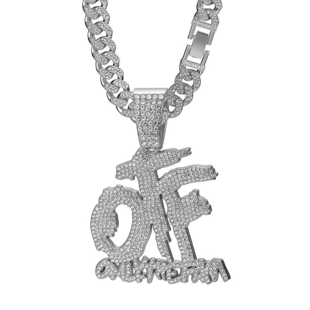 Hip Hop Fashion English Letter OTF Pendant Cuban Chain Necklace Suitable For Daily Wear By Men And Women Rock Party Jewelry W250620