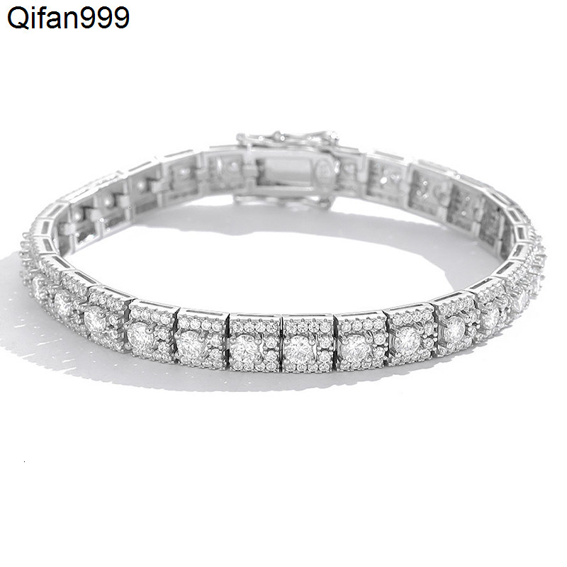 Luxury Version Men Women 925 Sterling Silver Moissanite Diamond Bracelet Full Diamonds High-End Accessible