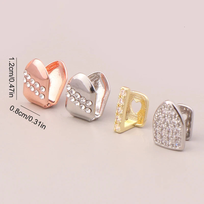 Hip Hop Single Tooth Top Bottom Dental Trendy Cubic Zirconia Teeth Caps For Women Men Decoration Jewelry 250613