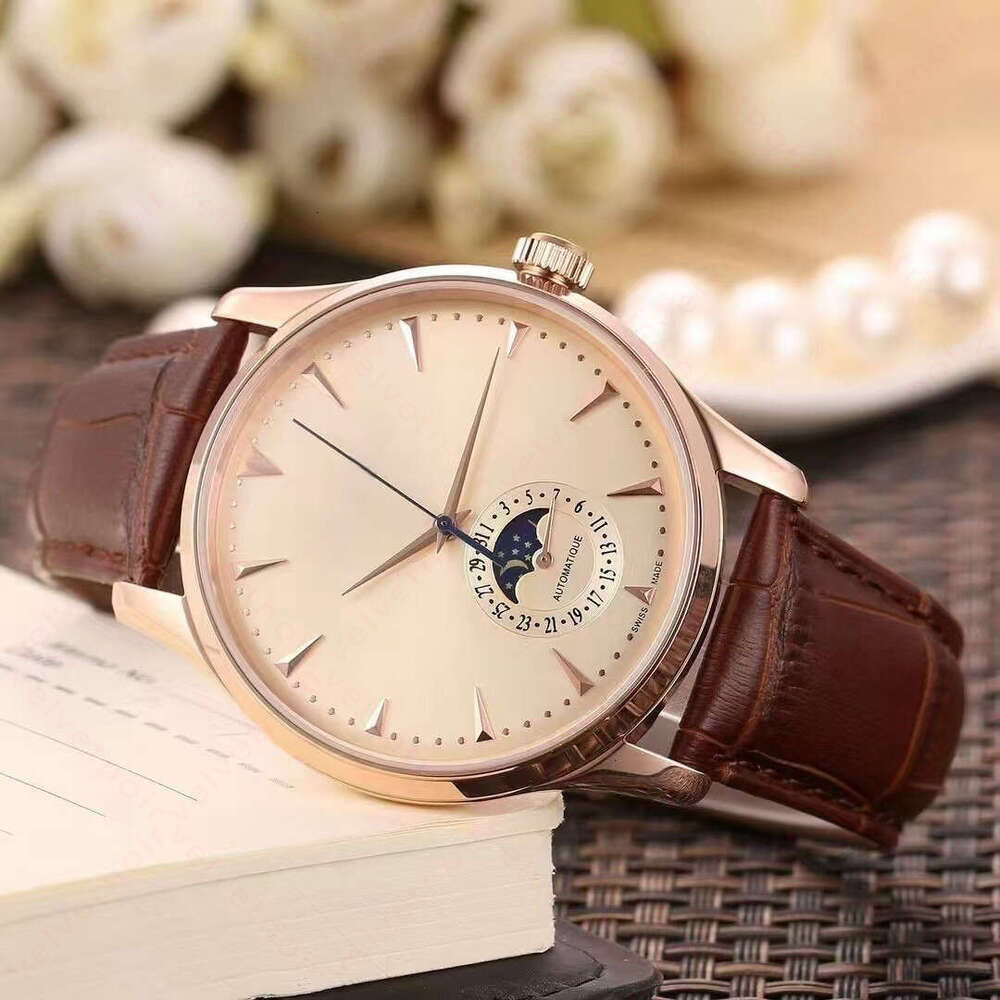 Jaeger Le Coutre Reverso Watch Designer Watch Top Swiss Brand Master Of Lunar Phases Automatic Movement Watches Moonphase Leather Gentleman Orologio Di Lusso f79