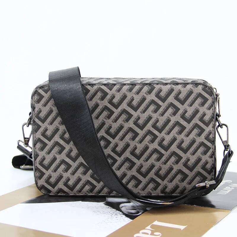 DHSM Designer bags New Style Men's Crossbody Fashion Plaid Square Brand Design Crossbdoy Bags Male Shoulder Bag Mobile Phone Handbags