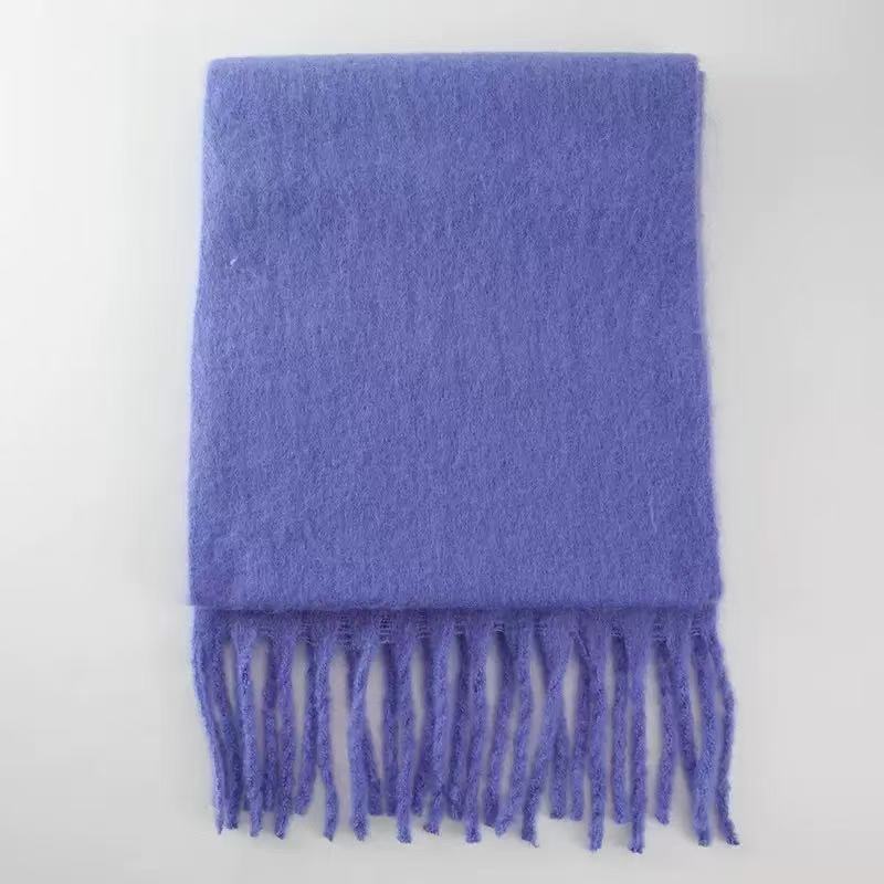 T1017 soft and thick mohair scarf women's winter warm cashmere neck shawl