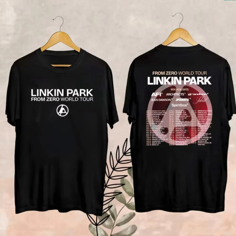 2025 Fashion Official Men's Linkin-Park From Zero World Tour T-Shirt Women Harajuku O-Neck Short Sleeve Pop Music Shirt Fan Gift