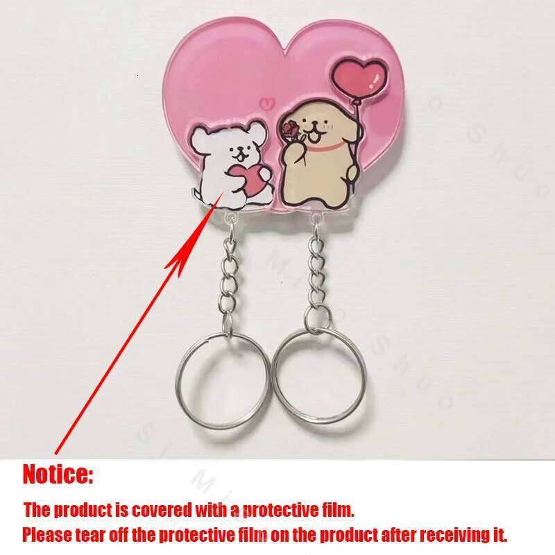 Home Decor Wall Holders Anti-Lost Couples Keychains Hanger Pendant Refrigerator Sticker Cartoon Shared Keyring Key Hook Good quality