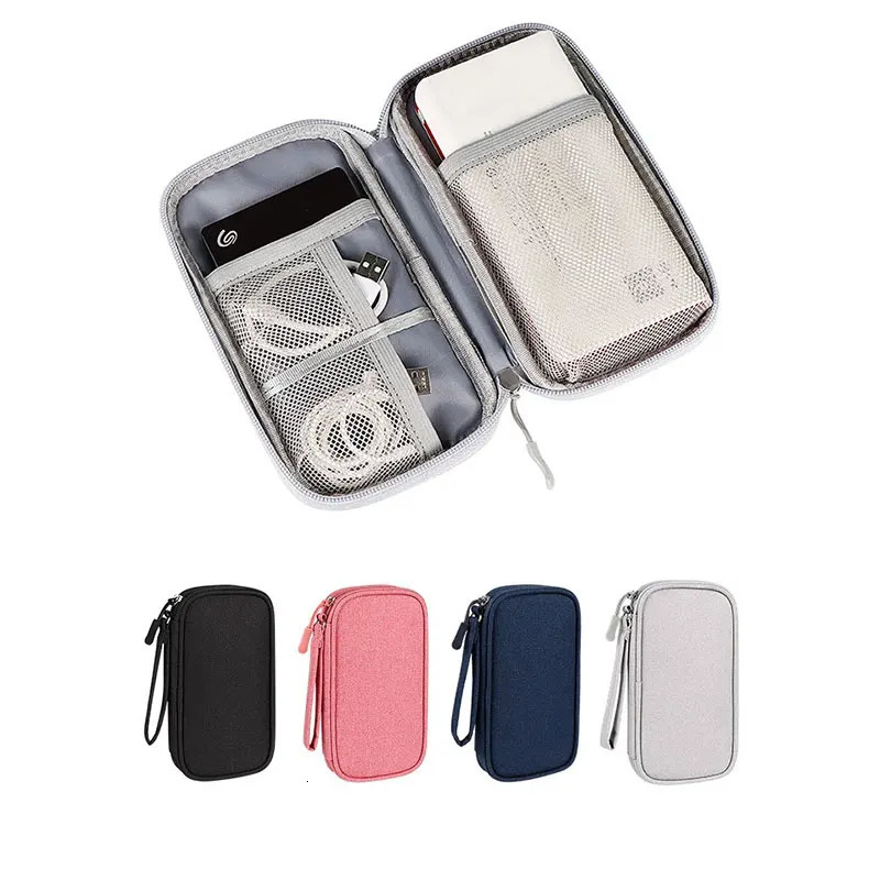 Portable Cable Organizer Waterproof Storage Bag for Power Bank Digital Case Earphone Oxford Cloth Holder 250612