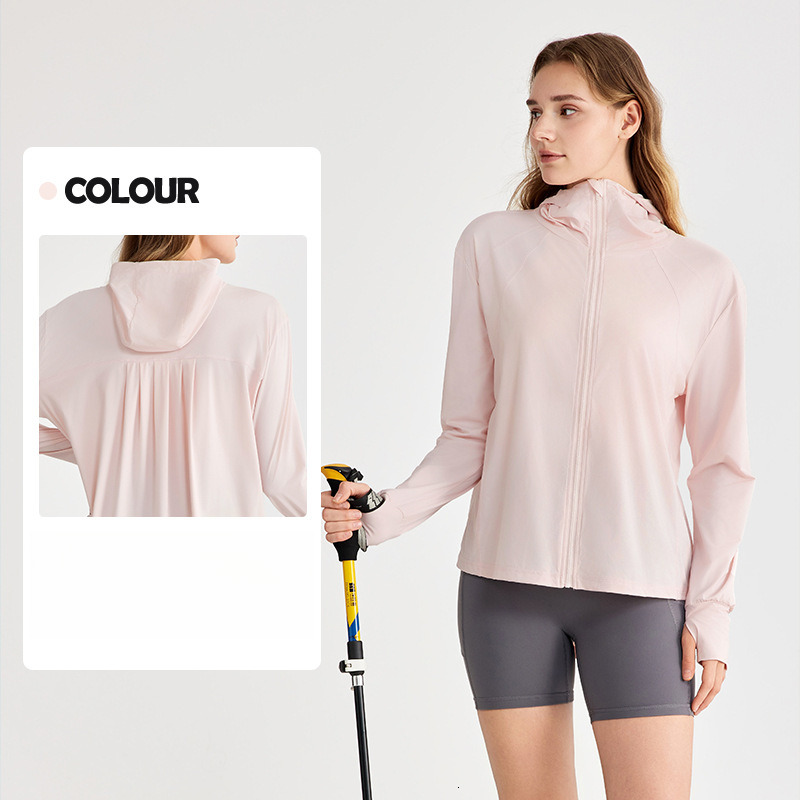 Outdoor Sports Loose Cool Breathable Hooded Sun Protection Coat Women's Beach Cover-up Sunshade Skin Jacket