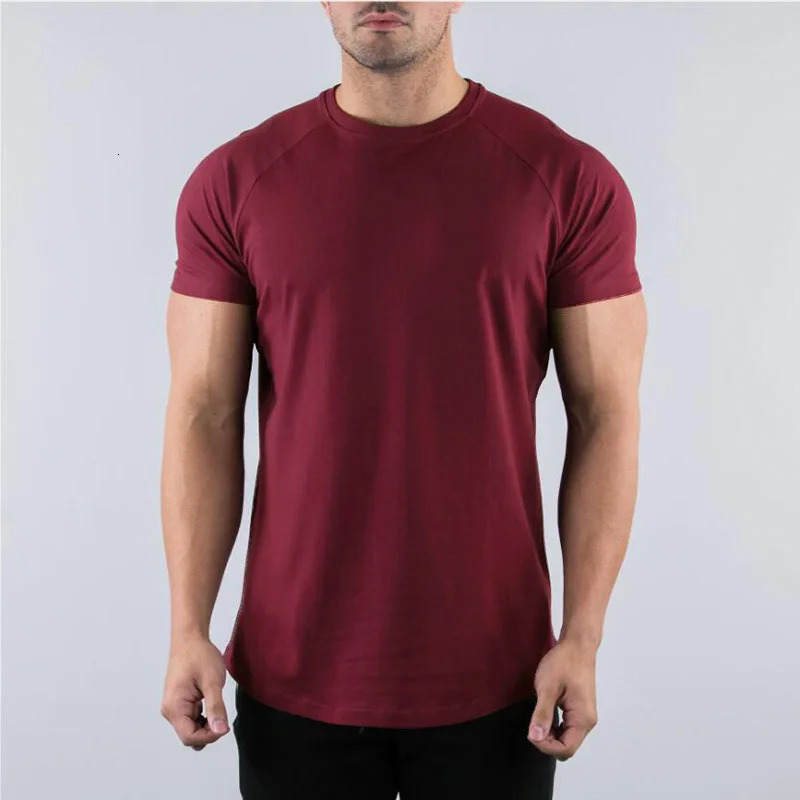 Mens Summer Skinny Casual TShirt Short Sleeve Tee Male Gym Fitness Sport Cotton Tops Man Running Workouts Sweatshirt Clothing 250616