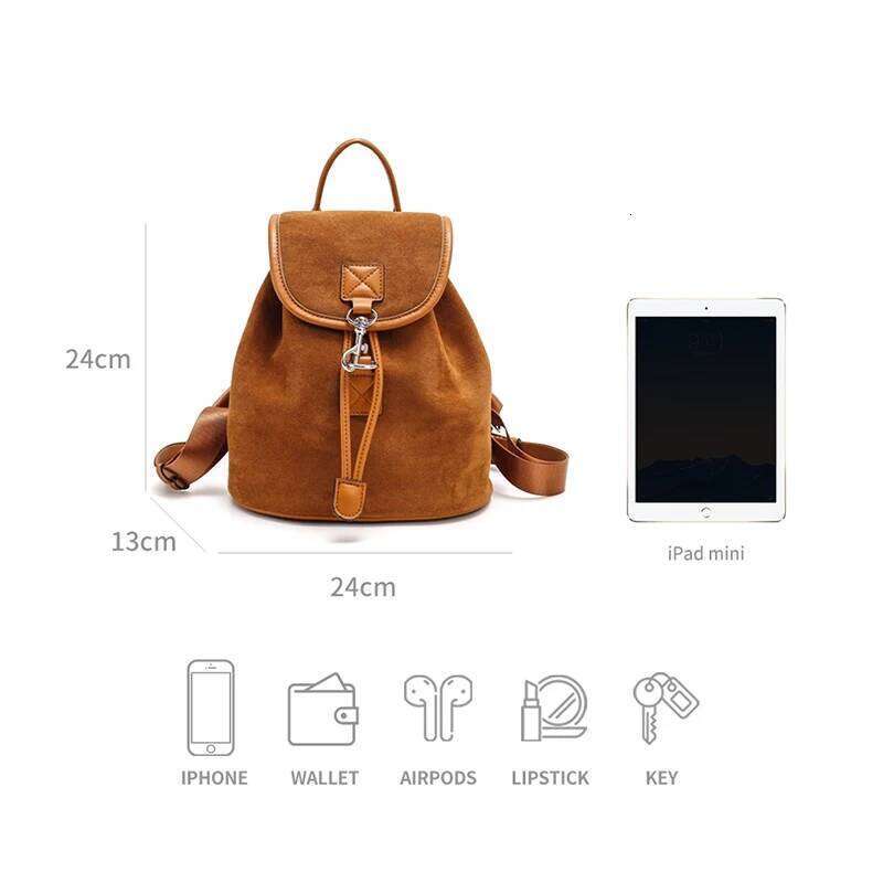 BEAUTODAY Brown Bags Women Flannel PU Solid Color Metal Buckle Retro Style Trend 2023 Versatile Ladies Backpacks 63009
