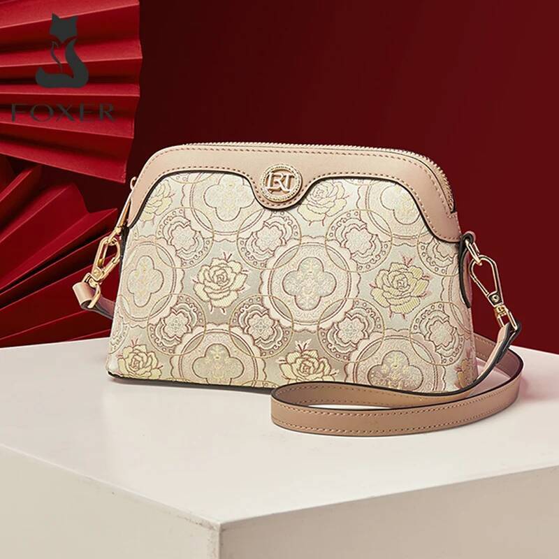 DHGM FOXER Chinese style Embroidery Women Shoulder Underarm 2025 New Large Fashion Crossbody Bag Purse Gift for Mom,Wife