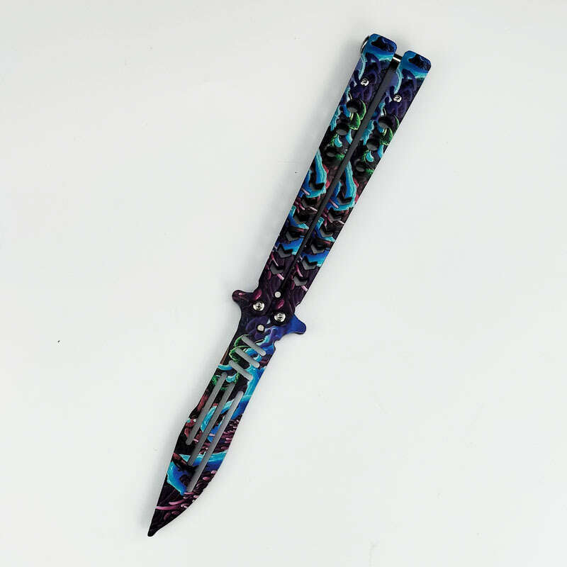 CSGO Butterfly Portable Folding Beginner Practice Unsharpened Outdoor All-Steel Peripheral Game Toy Throwing Knife
