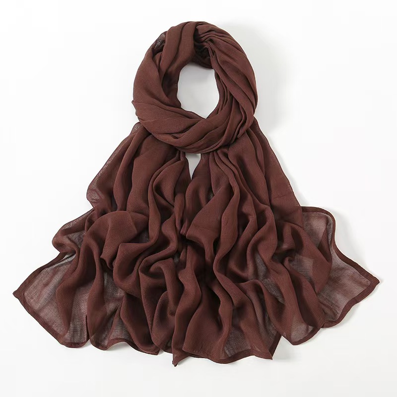 T1018 autumn and winter new hot selling popular Malay Indonesian cotton headscarf wide edge breathable modal solid color scarf