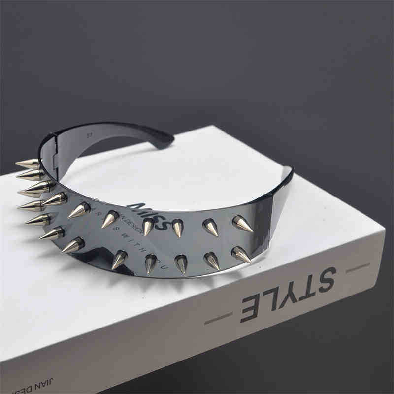2025 Premium Luxury Cyberpunk Gothic Demonic Horns Brass Rivets Handcrafted Party Sunglasses - Oversized Whimsical Statement Eyewear with UV400 Protec