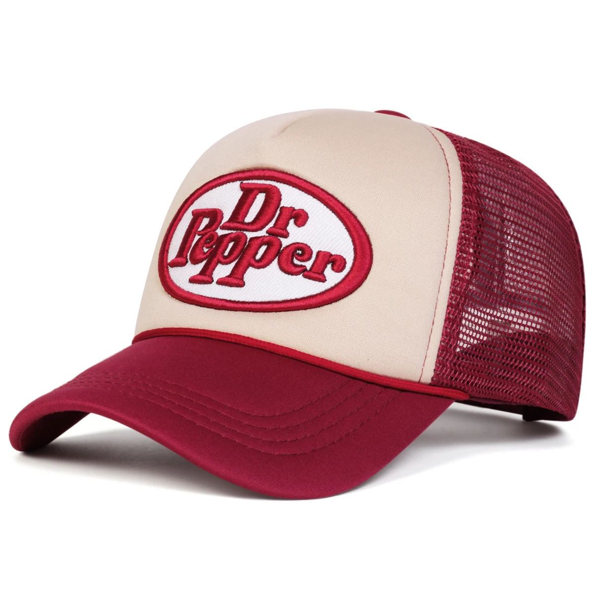 Unisex Dr Prpper Letter Embroidery Baseball Net Caps Spring Summer Outdoor Sunscreen Hat Adjustable Casual Trucker Hats 250610