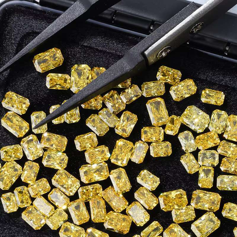 Yellow Radiant Cut 0.5carat- 2.5carat Lab Grown Diamond HPHT CVD Diamond Fancy Yellow Color VVS VS 3EX LooseDiamond IGI GIA