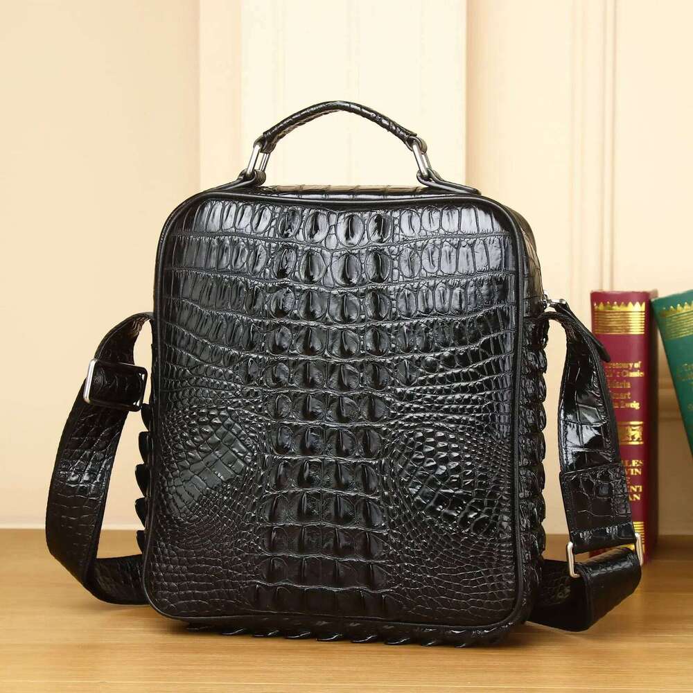 Cow Genuine Male's Crossbody Alligator Business Leather Men's Messenger Bag Vintage Men Shoulder Handbags