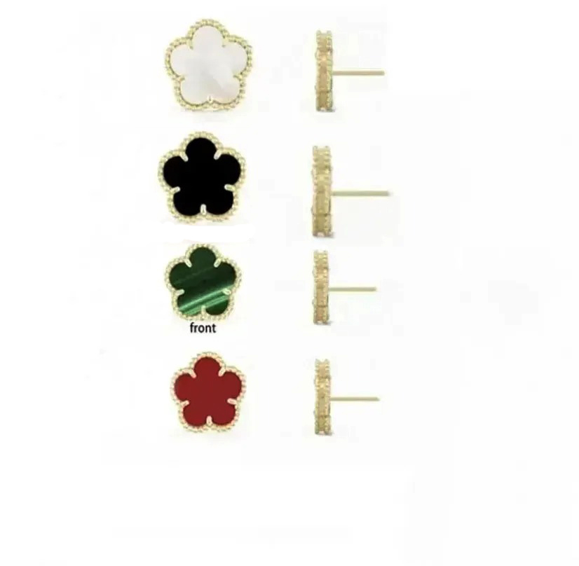 High quality designer stud clover earrings 4-leaf earrings multipule color mother of pearl earring stud
