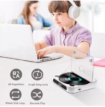 Sound Speaker Bluetooth-Compatible CD Player LCD Screen Car CD Player A-B Repeat USB AUX Playback Gift For Friend Family Student
