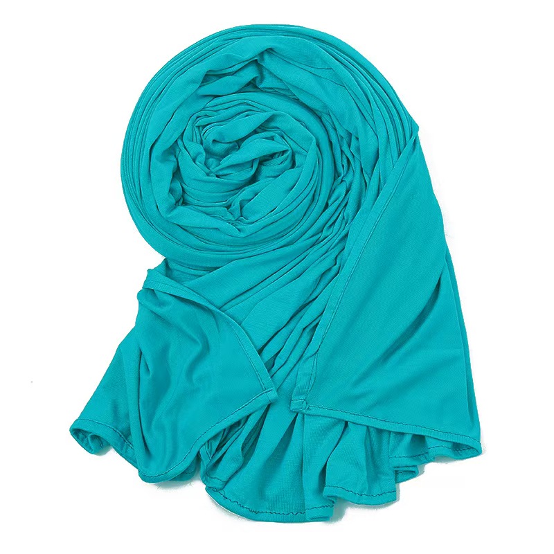 T1021 New Single Color Large Size Mercerized Cotton Convenient Scarf High Quality Modal High Quality Curled Edge Long Scarf Headscarf