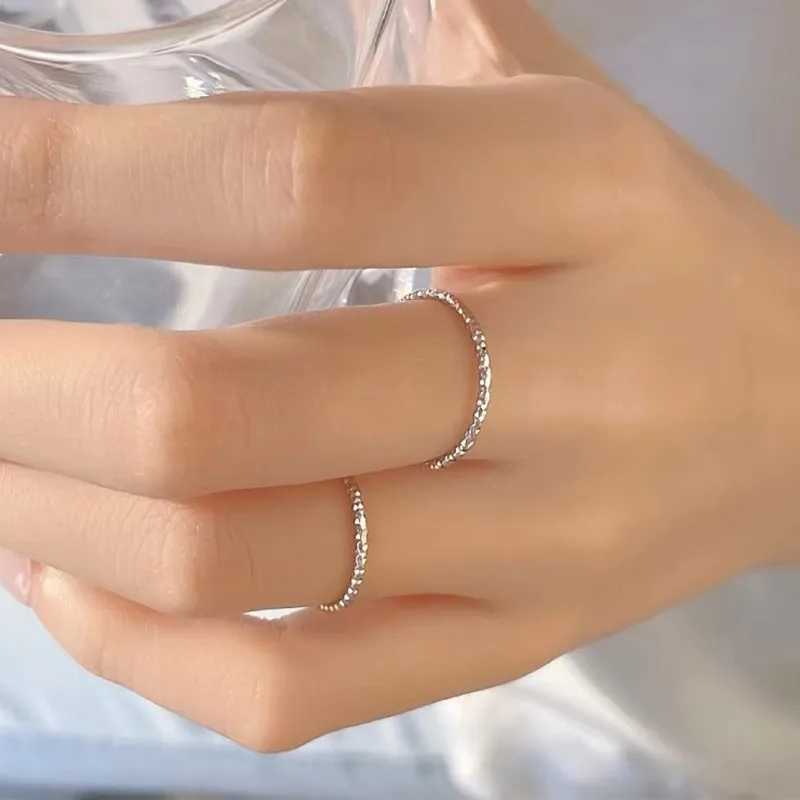 1mm Thin Stackable Ring Stainless Steel Faceted Ring for Women Girl Size 4-10 M250620