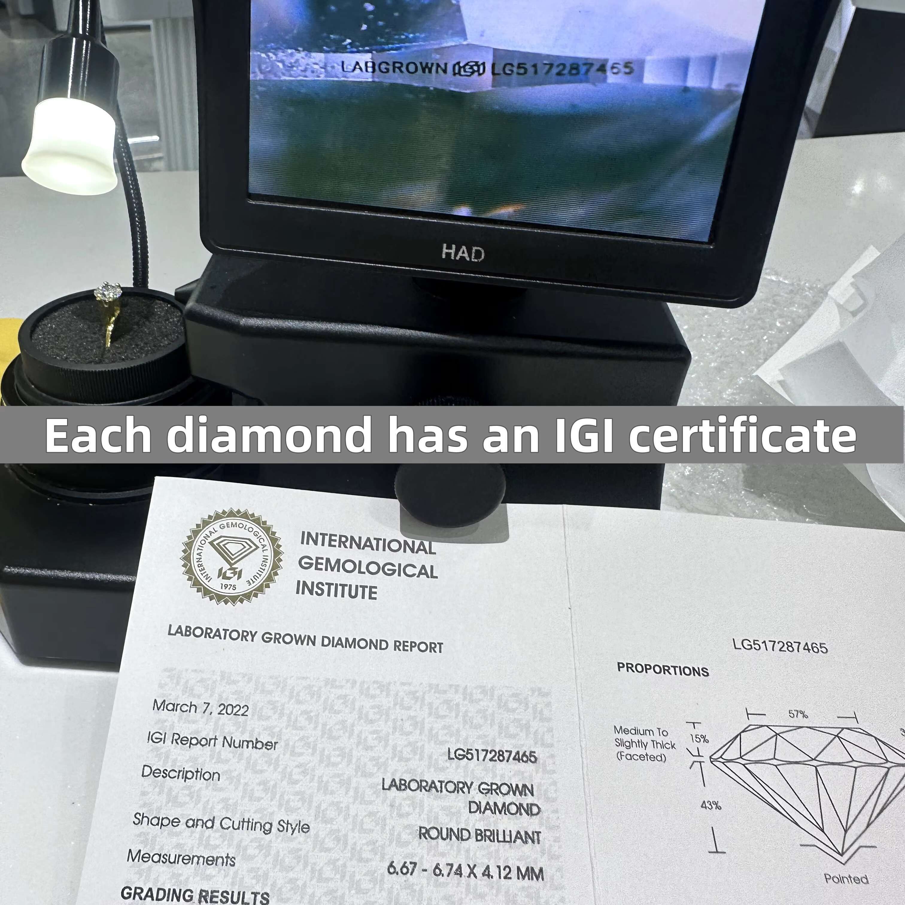 IGI Certificated Radiant Cut Lab Grown Diamond 1-1.99CT Green CVD HPHT Lab Diamond in India